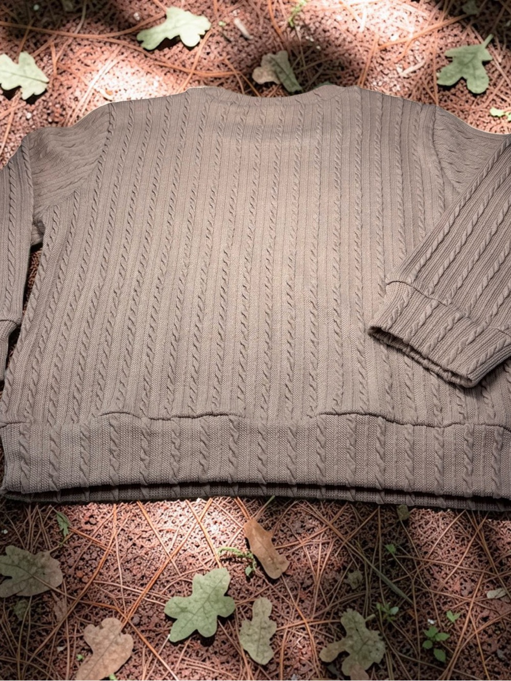 Kids Cable-Knit Crewneck Sweater - Tan/Beige Color Size 2Y